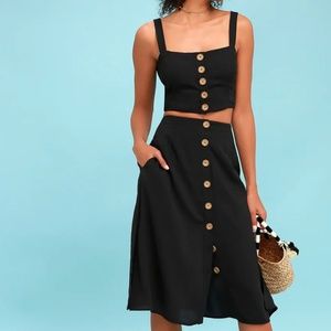Two-Piece Black Crop Top & Skirt - Never Worn